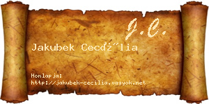 Jakubek Cecília névjegykártya